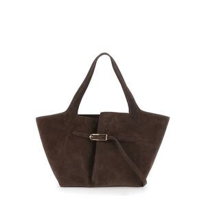 Liffner Women Belted Tote Bag With Elegant Leather Details In Brown Unisex
